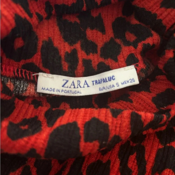 Zara Trafulac Leopard Print Turtleneck Midi Dress - Picture 2 of 6